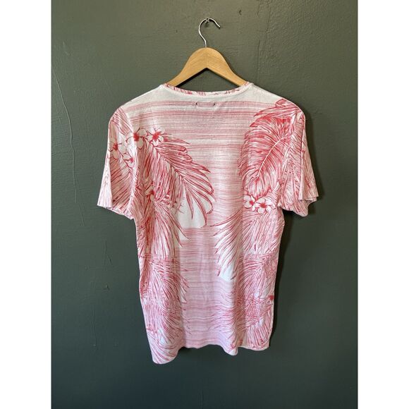 Zara Men’s White Short Sleeve Floral Pattern T-shirt Size Large - Picture 2 of 3